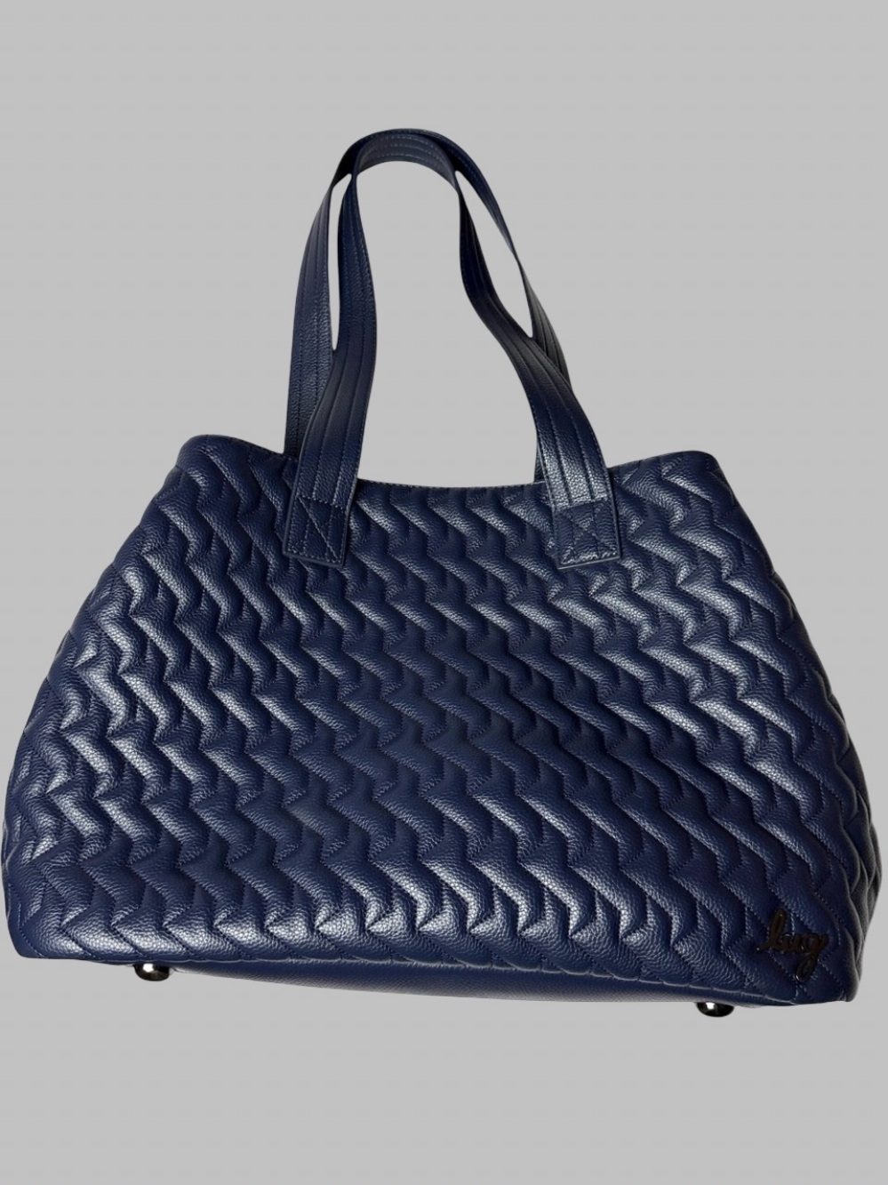 Lug Tote Bag Classic VL Quilted Carryall Tempo Navy Blue School Office Work EUC